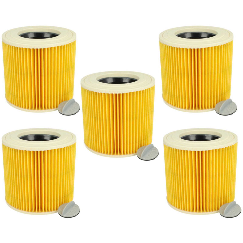 5x Cartridge Filter Replacement for Kärcher 6.414-789.0, 6.414-789 for Vacuum Cleaner - Brown - Vhbw