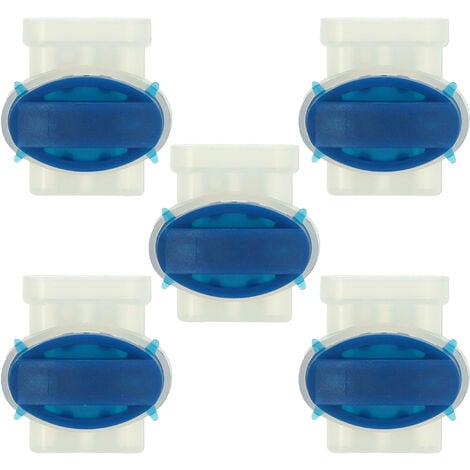vhbw 5x connecteurs pour câble périphérique compatible avec Gardena Sileno robots de pelouse - Serre-câbles, étanches, transparent / bleu