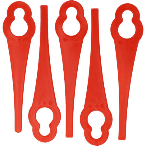 vhbw 5x cuchilla repuesto compatible con Einhell BG-ART 18 Li, GC-BG-CT 18/1 Li, BG-CT 18 Li cortadora de césped - Recambio, rojo, nailon / plástico