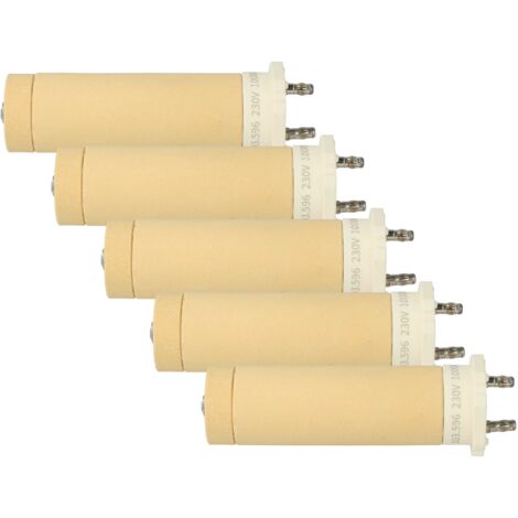 vhbw 5x Elemento calefactor compatible con Leister Triac S, AT, ST pistola de soldadura de aire caliente - Cerámica, núcleo de calefacción, 3 x 10,3 cm