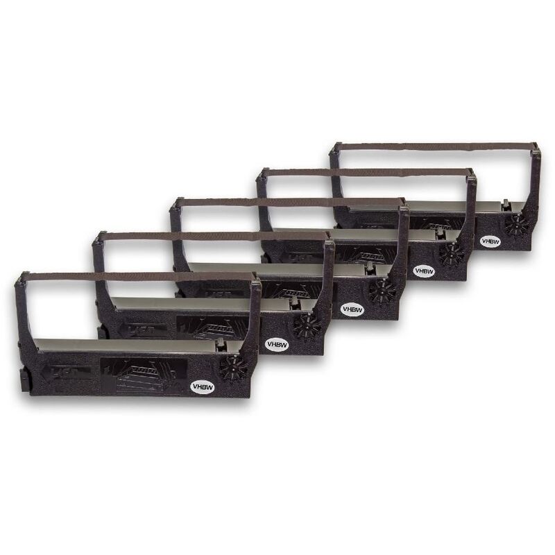 Vhbw - 5x Farbband Nylonband Tintenband kompatibel mit Nadeldrucker Epson erc 23, m 250, m 250 Serie, m 252, m 255, m 257, m 260 Ersatz für ERC-23,