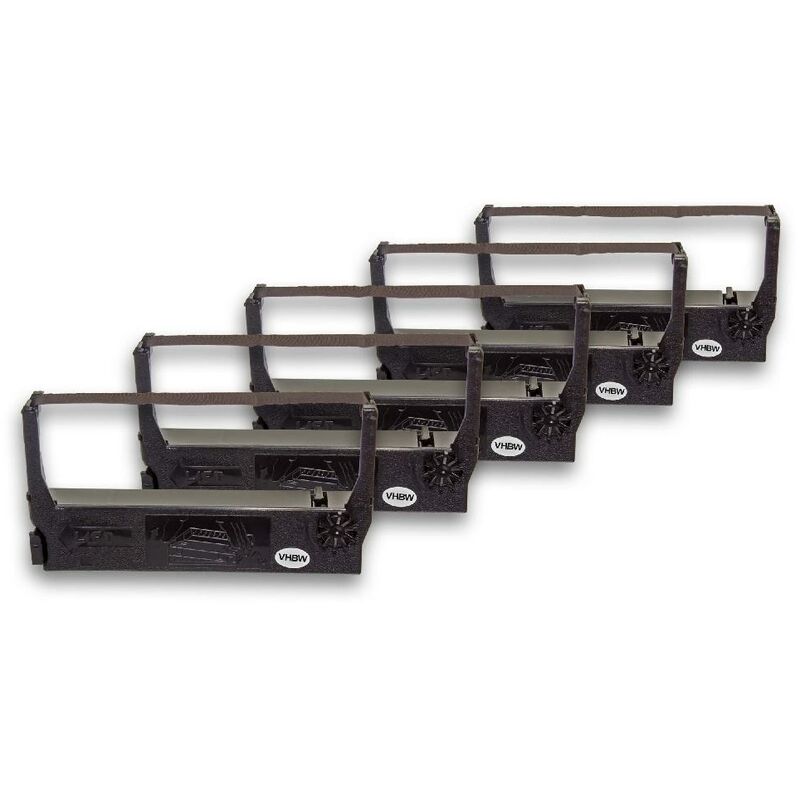 Vhbw - 5x Farbband Nylonband Tintenband kompatibel mit Nadeldrucker Sharp er 2100, er 2110, er 2975, Sigma cr 2485 Alpha Ersatz für ERC-23,