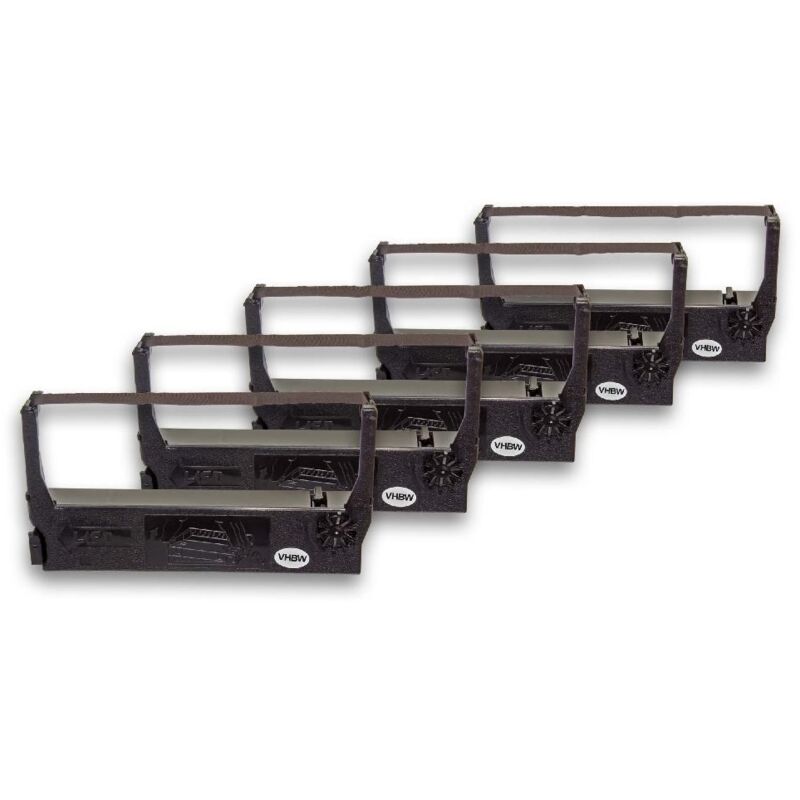 Vhbw - 5x Farbband Nylonband Tintenband kompatibel mit Nadeldrucker Verifone p 250 b, p 250 Series, p 500, Saphire Supersystem Ersatz für ERC-23,