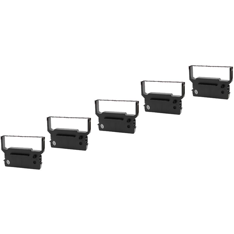 Vhbw - 5x Farbband Schriftband kompatibel mit Citizen idp 3546, idp 3550, idp 3551 Nadeldrucker, Bondrucker - Schwarz