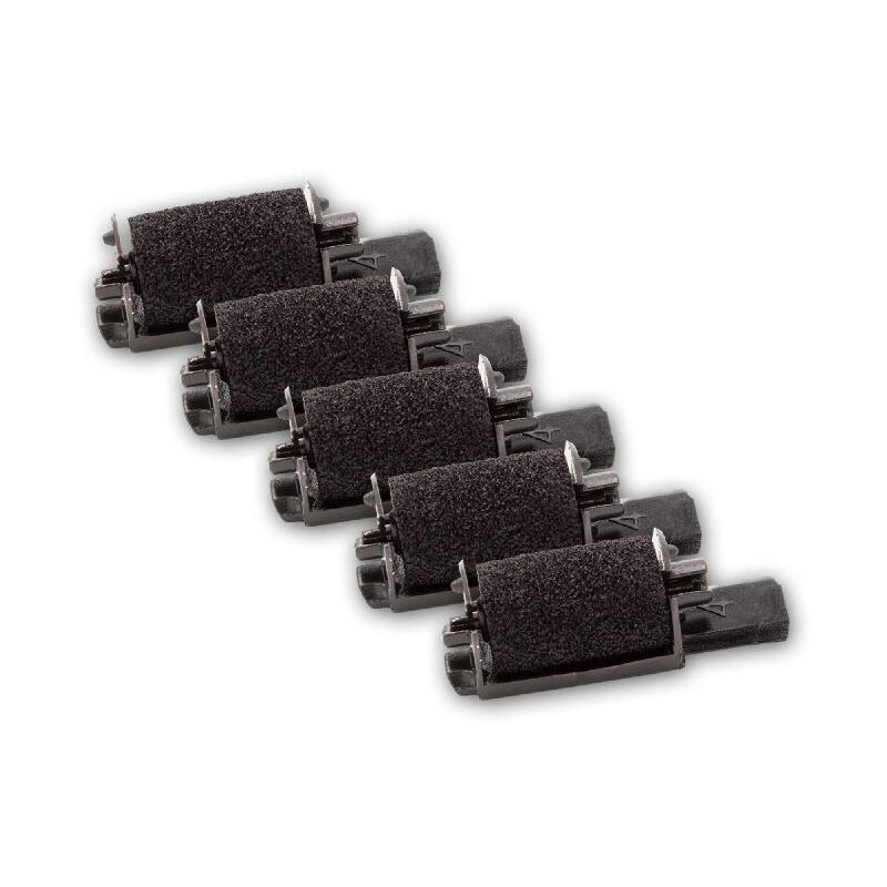 vhbw 5x Farbrolle, Farbwalze Schwarz kompatibel mit Citizen CX 146, CX 32 II, CX 215, CX 32 Taschenrechner, Registrierkasse