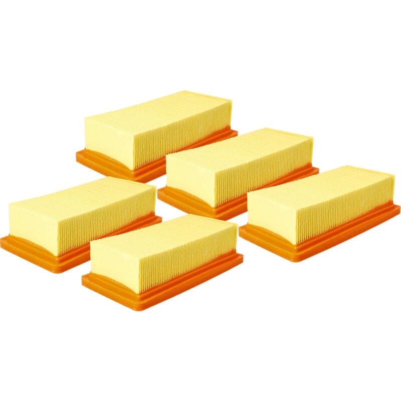 Vhbw - Lot de 5x filtres plissé plat compatible avec Kärcher ad 3.200, AD.3000, AD3, AD3 Premium Fireplace, AD4, ad 4 Premium - Élément filtrant