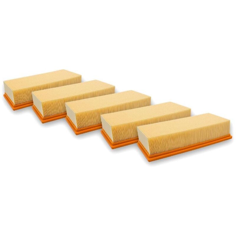 Vhbw - 5x filtre plissé plat compatible avec Kärcher nt 65/2 Eco Tc, 65/2 Eco, 65/2 Ap Me, 65/2 Ap, 72/2 Eco Tc aspirateur - Élément filtrant