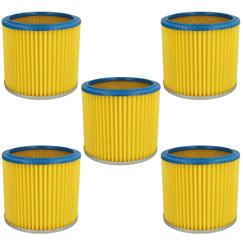 5x filtre plissé compatible avec Aqua Vac excell 30 s synchro, 20 s, 30 p, 24 s synchro aspirateur - bleu / jaune - Vhbw