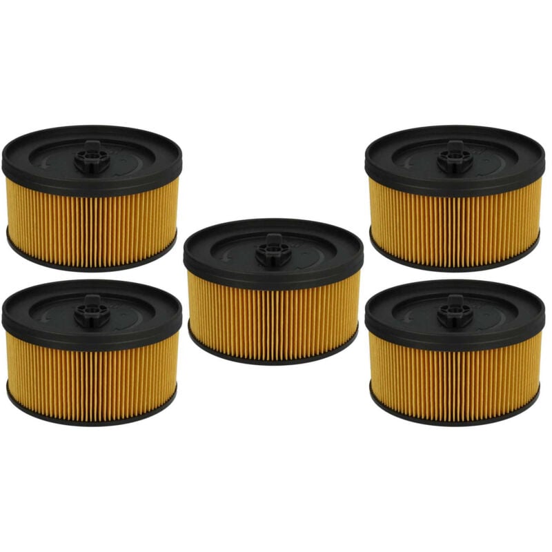 Vhbw - Lot de 5x filtres à cartouche compatible avec Kärcher wd 5.500M, wd 5.600MP, wd 5.800 ecoogic aspirateur à sec ou humide - Filtre plissé