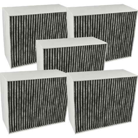 vhbw 5x Filtres à charbon actif compatible avec Siemens LF98BA540/02, LF98BA540/01, LF97GA532/03, LF97GA532/02 hotte aspirante - 22,7 x 18,9 x 10 cm