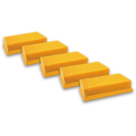 vhbw® 5x filtres à plis plats pour aspirateur compatible avec Kärcher NT 25/1 Ap, NT 35/1 Ap, NT 35/1 Tact/Te/M, NT 361 Eco/Te/M, NT 45/1 Tact/Te/M