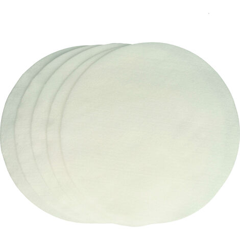 vhbw 5x Filtres fins compatible avec Nilfisk-Alto GD 950, GM 110, GM 115, GM 130, UZ 872 aspirateur - Filtre en toison, blanc, rond