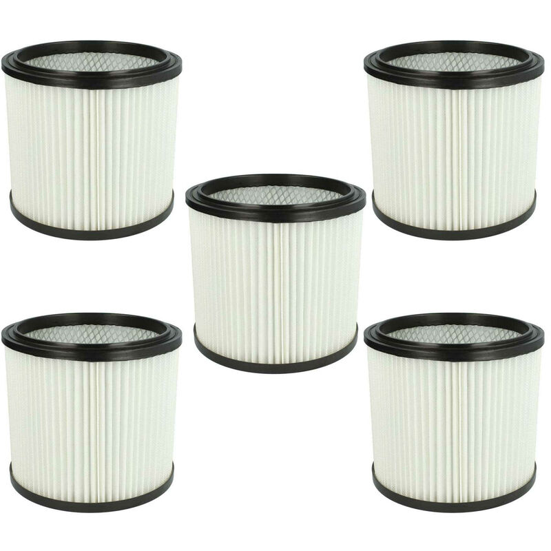 Image of 5x filtro a pieghe piatte compatibile con Einhell tc-vc 1930 arg, tc-vc 1825, tc-vc 1930 s, tc-vc 1930 ex aspirapolvere - Cartuccia filtrante, bianco