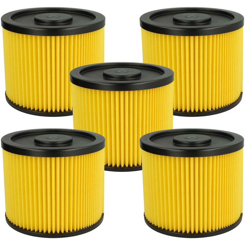 Image of Vhbw - 5x filtro a pieghe piatte compatibile con Lidl Parkside pnts 1250 A1, 1250 B2, 1250 C3, 1250 E4, 1250 F5 aspirapolvere - Cartuccia filtrante