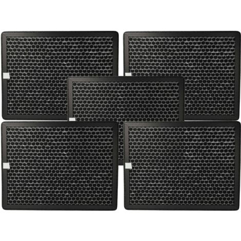 vhbw 5x Filtro carbón activo reemplaza Philips FY2420/30 para purificadores de aire - Filtro de aire negro