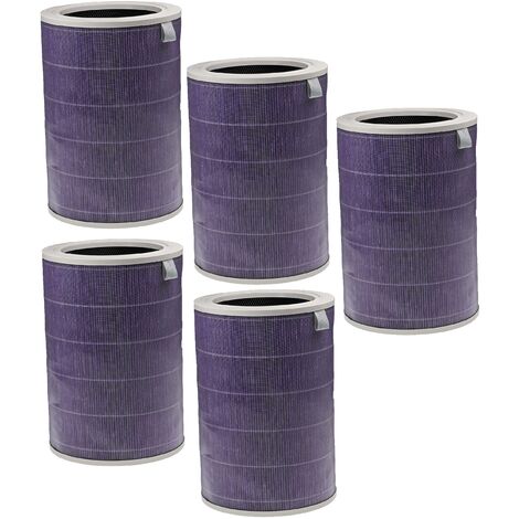 vhbw 5x Filtro HEPA compatible con Xiaomi Mi Air Purifier 3H purificador aire - Filtro de repuesto con filtro carbón activado, antibacteriano