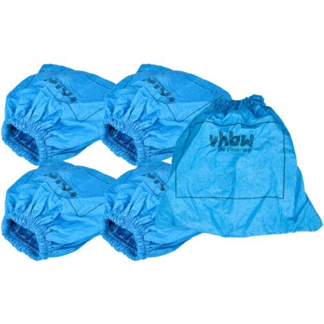 vhbw 5x filtro in tessuto compatibile con Nilfisk VL200 aspirapolvere, aspiratore a secco/umido, lavabile blu