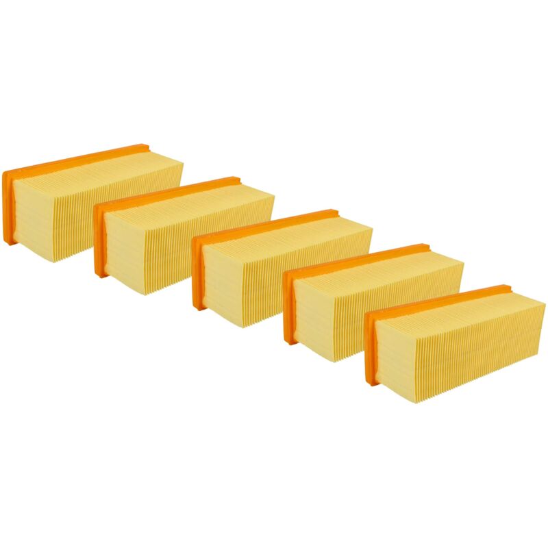

5x Filtro plisado plano para su limpiador multiusos Kärcher A 2701, A 2731 pt, A 2801, NT 181 Profi, SE 2001, SE 3001, SE 5.100, SE 6.100 plus - Vhbw