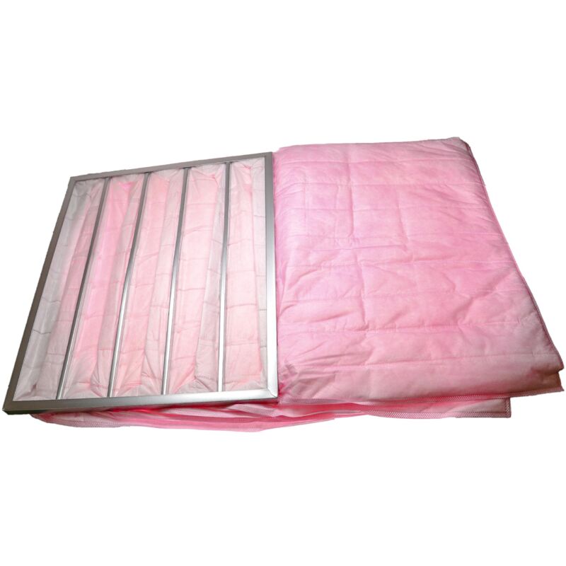 

5x Filtros de bolsa para sistemas aire acondicionado y ventilación - Filtro F7, 49 x 59,2 x 60 cm, rosa - Vhbw