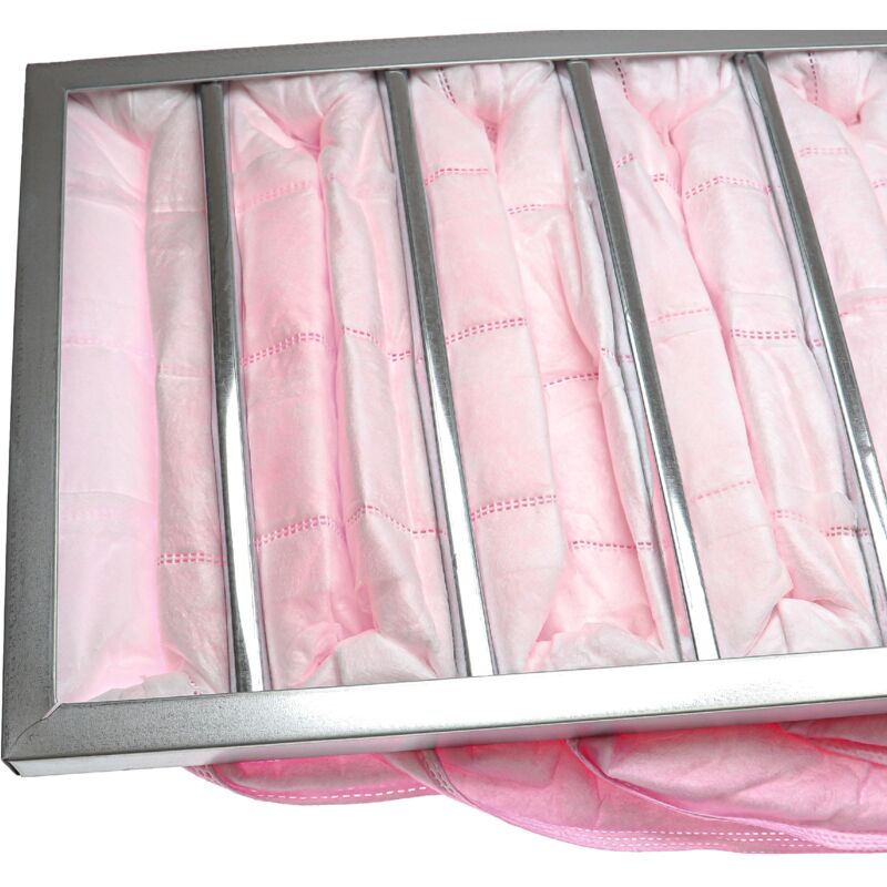 

5x Filtros de bolsa para sistemas aire acondicionado y ventilación - Filtro F7, 59,2 x 29,5 x 59,2 cm, rosa - Vhbw