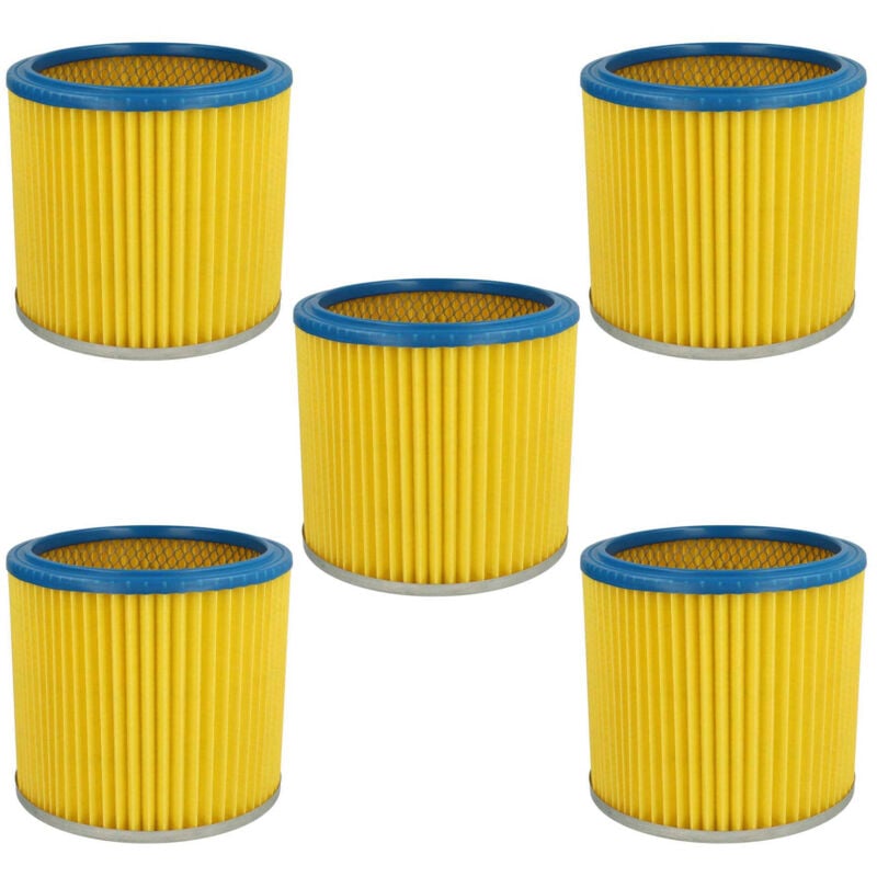Vhbw - 5x filtre plissé compatible avec Aqua Vac 7402 b / p, 7400, 7402, 73042, 73031, 7402 b, 7402 p, 740, 73021 aspirateur - bleu / jaune