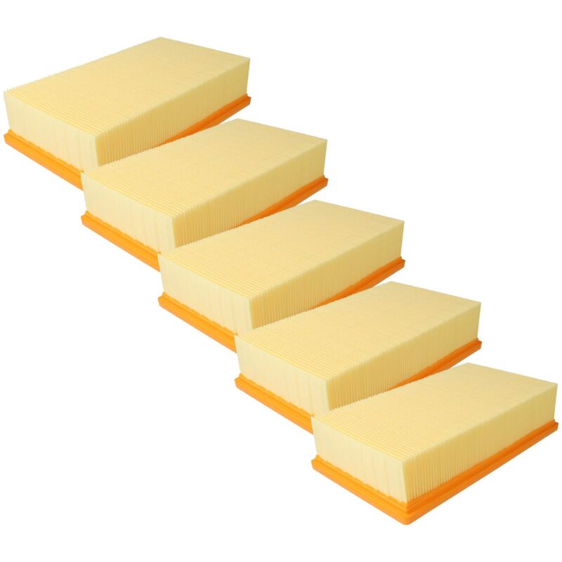 vhbw 5x Flat-Fold Filter F7 Replacement for Kärcher 6.907-012.0, 6.904-367.0 for Vacuum Cleaner - Pleated Filter Element