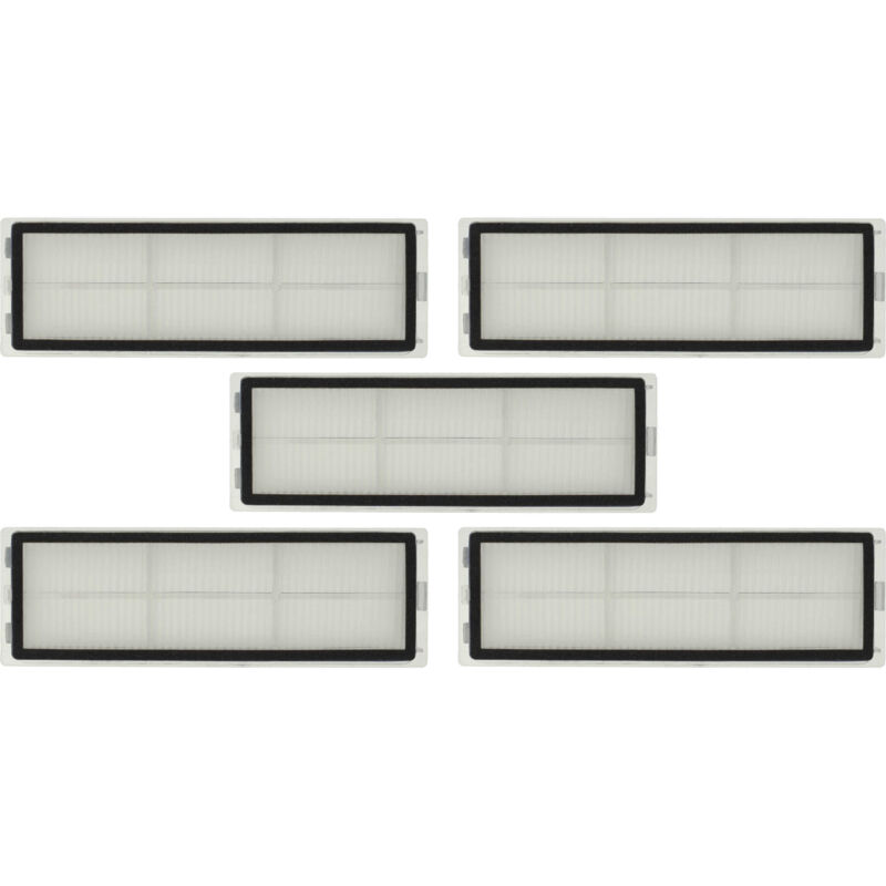 vhbw 5x HEPA Filter with Frame compatible with Xiaomi S20+, Mi Robot Vacuum Mop 2 Ultra Robot Vacuum Cleaner - Air Filters, 15 x 5 x 1.4 cm