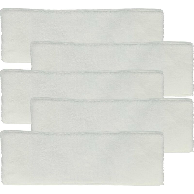 Vhbw - 5x Housses de rechange compatible avec Kärcher sc 4, sc 3100 b, sc 3000, sc 2600 c nettoyeur à vapeur, balai vapeur - microfibre, blanc