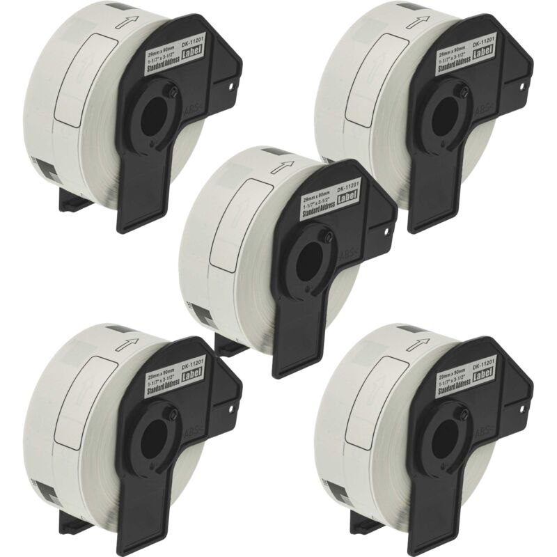 Vhbw - 5x Label Roll with Holder 29mm x 90mm (400 Label) compatible with Brother pt QL-1050, QL1050N Label Maker - Premium