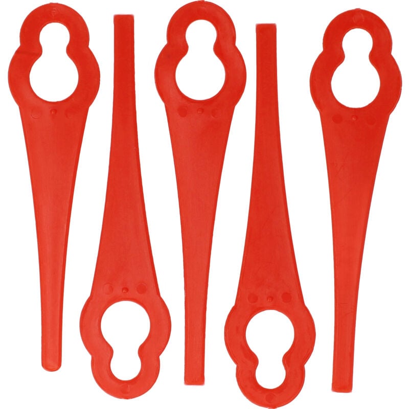 vhbw 5x Lames compatible avec Homebase Sovereign ST05 taille gazon - Lames de rechange, rouge, nylon / plastique