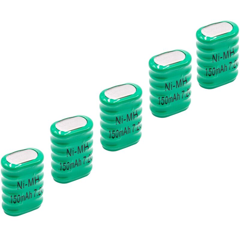 

5x NiMH Batería de botón de repuesto Tipo 6/V150H 150 mAh 7,2 V compatible para lámparas solares, etc. - Vhbw