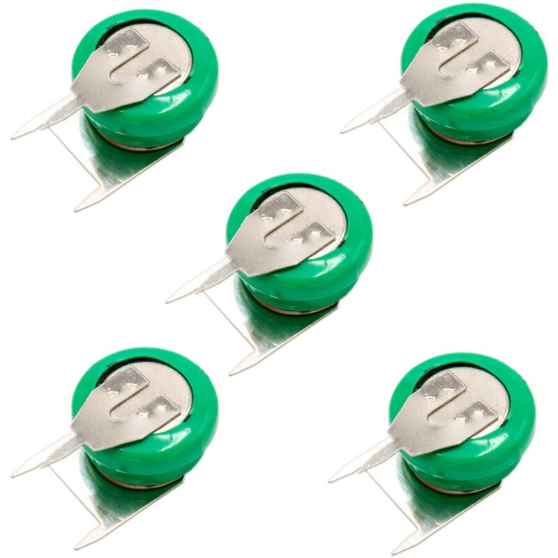 

vhbw 5x NiMH Batería de botón de repuesto Tipo V40H 3 pines 40 mAh 1,2 V compatible para lámparas solares, etc.