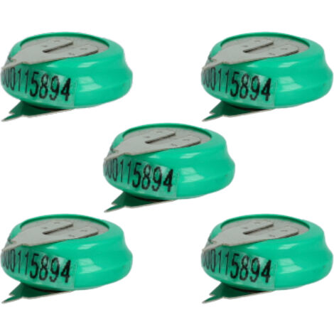 vhbw 5x NiMH pile bouton de remplacement pour type 1/V80H 2 épingles 80mAh 1,2V convient pour les batteries de modélisme etc.