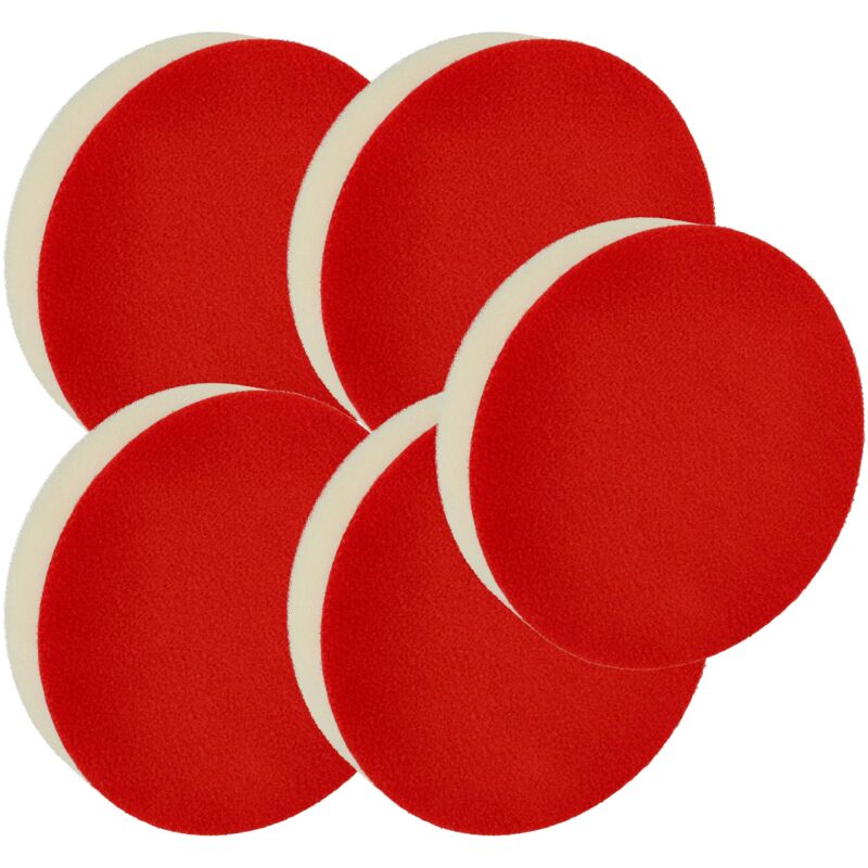 Vhbw - 5x Polishing Pad compatible with Bosch Eccentric & Orbital Sanders - 13 cm working diameter, 14 g, red, white