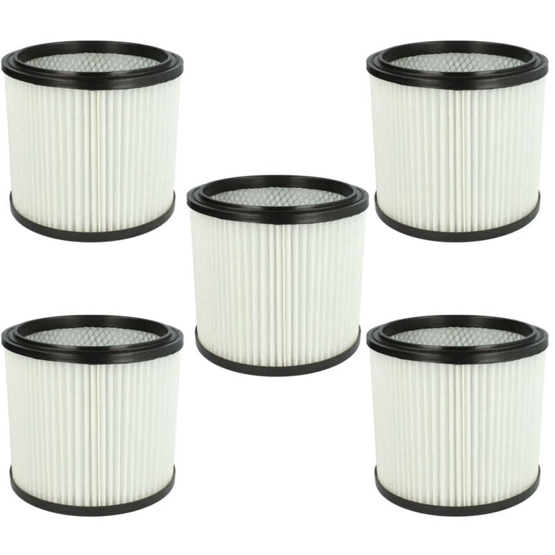 5x Replacement Filter compatible with Aqua Vac nts 30, nts 20, ntp 30 Vacuum Cleaner - Cartridge Filter - Vhbw