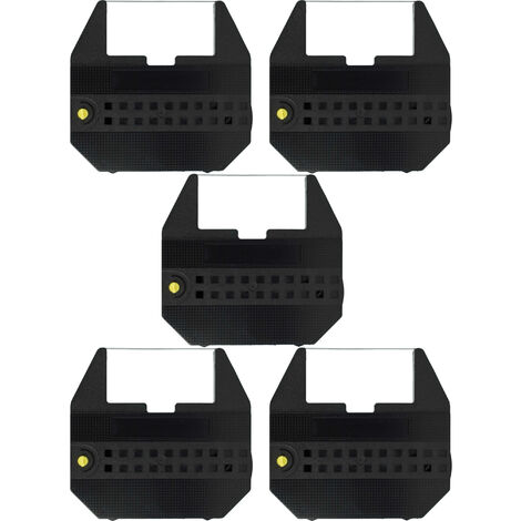 vhbw 5x Ribbon Cartridge compatible with Hermes EP 250, EP 280, EP 300, EP 400 Dot Matrix, Receipt Printer Typewriter - Black Ink Ribbon