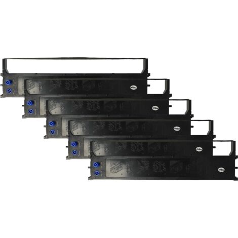 vhbw 5x Ribbon Cartridge compatible with OKI Microline ML-1190 eco Dot Matrix, Receipt Printer - Black Ink Ribbon