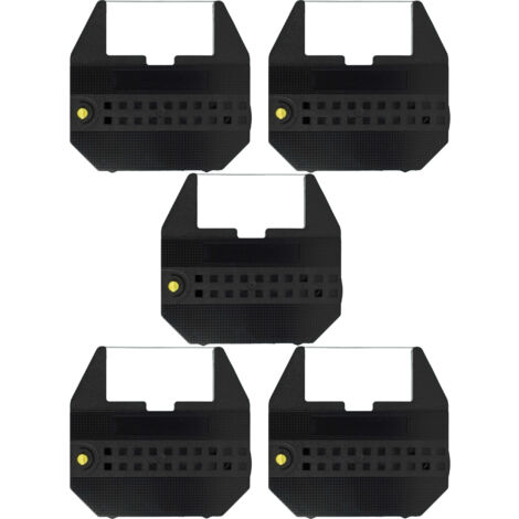 vhbw 5x Ribbon Cartridge compatible with Olivetti ETP 1000, ETP 1500, ETC 66 P, ETC 66 SP Dot Matrix, Receipt Printer Typewriter - Black Ink Ribbon