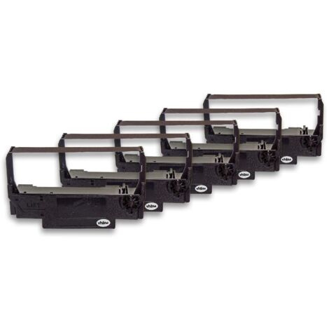 vhbw 5x Ribbon Cartridge compatible with Sweda 280 Dot Matrix, Receipt Printer - Black Ink Ribbon