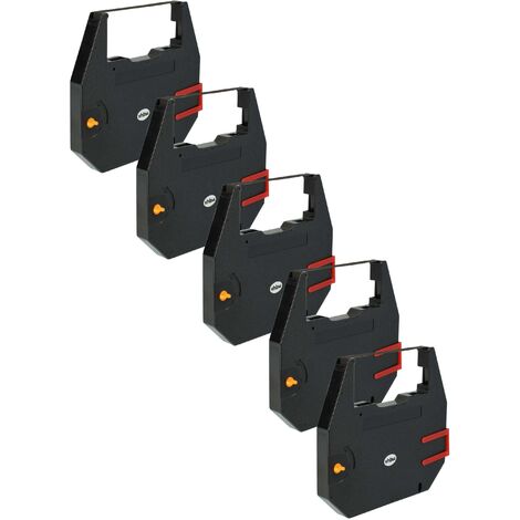 vhbw 5x Ribbon Cartridge compatible with Sysline ESM 1000 Dot Matrix, Receipt Printer - Carbon Band, Black Ink Ribbon