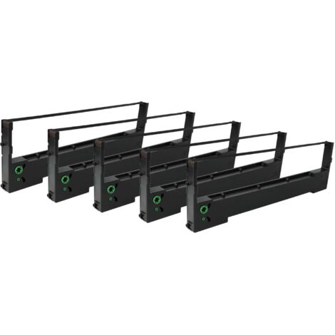 vhbw 5x Ribbon Cartridge compatible with Tally Genicom T 2145, T 2245, T 2150 Dot Matrix, Receipt Printer - Black Ink Ribbon
