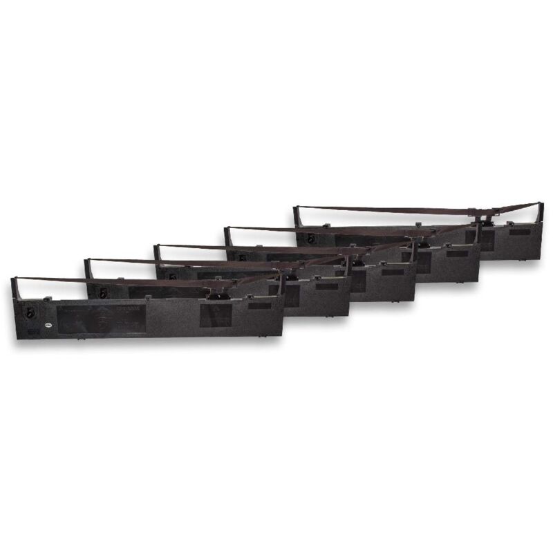 Vhbw - 5x Ribbon Cartridge Replacement for Epson C13S015086 for Dot Matrix, Receipt Printer - Black Ink Ribbon