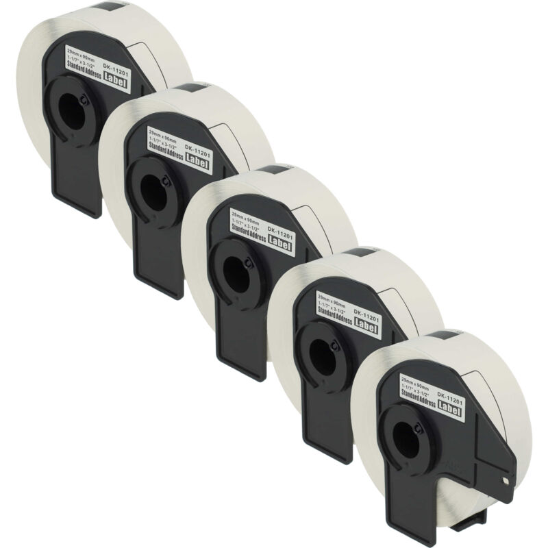 Vhbw - Set 5x Etiketten-Rolle 29mm x 90mm kompatibel mit Brother pt QL-1110, QL-1110NWB, QL-500, QL-500A Etiketten-Drucker