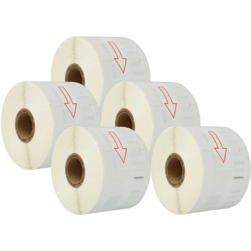 5x Rouleau d'étiquettes 57mm x 32mm (1000 étiquettes) compatible avec Dymo LabelWriter 330 Turbo ii, 330 Turbo, 330, 320 ii étiqueteuse - Vhbw