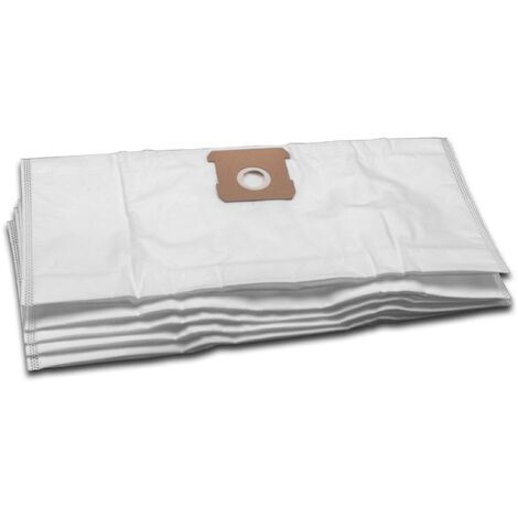 vhbw 5x Sacs compatible avec Einhell TC-VC 1812 S, TC-VC 1815 S aspirateur - microfibres non tissées blanc