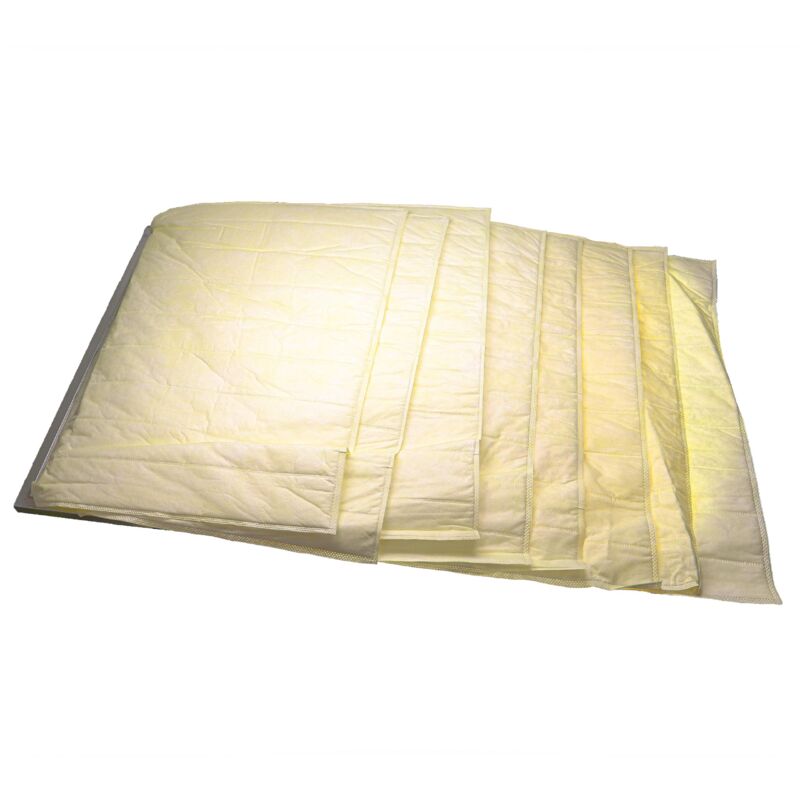 5x Sacs filtrants pour système de climatisation et ventilation - Filtre à air F7, 59,2 x 59,2 x 52,5 cm, jaune - Vhbw