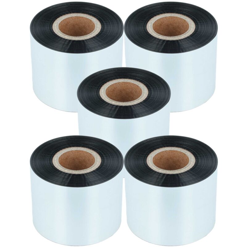 Vhbw - 5x Thermal Ribbon compatible with Godex RT860i, ZX1200i, RT730 Label Printer, 50 mm x 300 m, Wax Resin, Black