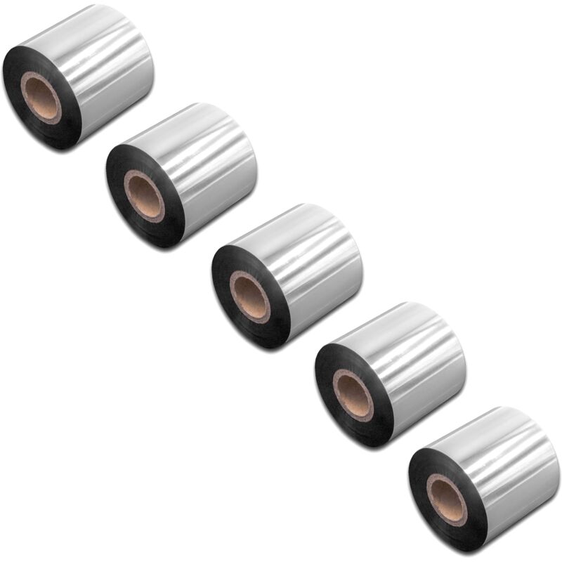 Vhbw - 5x Thermal Ribbon compatible with Godex RT860i, ZX1200i, RT730 Label Printer, 60 mm x 300 m, Wax Resin, Black