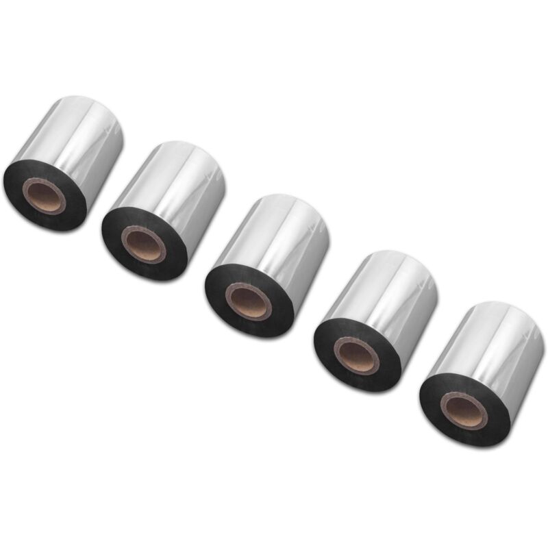 Vhbw - 5x Thermal Ribbon compatible with Godex RT860i, ZX1200i, RT730 Label Printer, 80 mm x 300 m, Wax Resin, Black