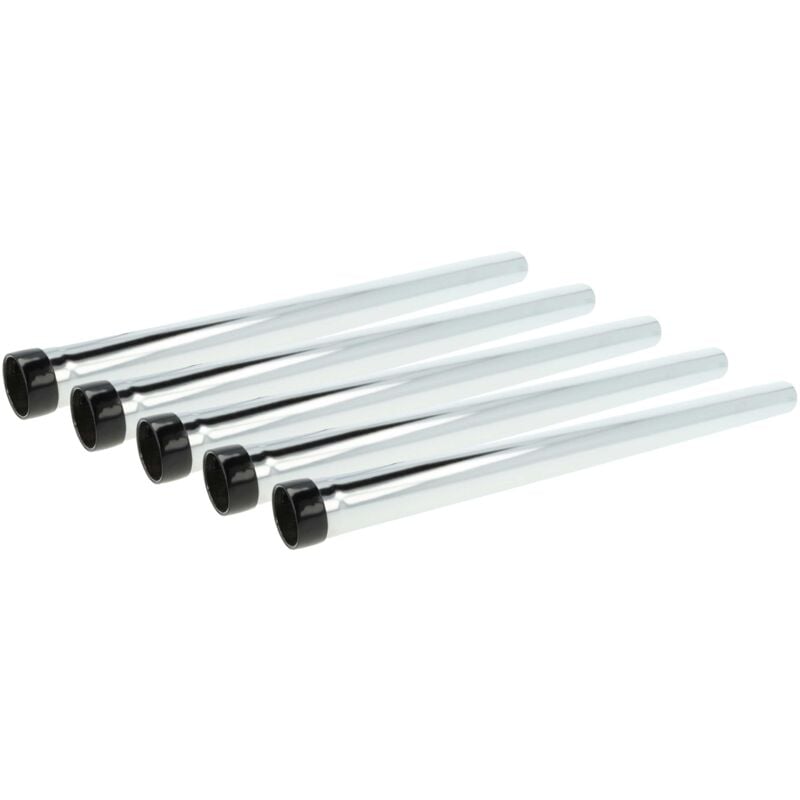 5x Tube d'aspirateur universale compatible avec Makita VC2511, VC2512, VC2511L, VC2010LX1 aspirateur - raccord 35 mm, 50 cm, noir / argenté - Vhbw